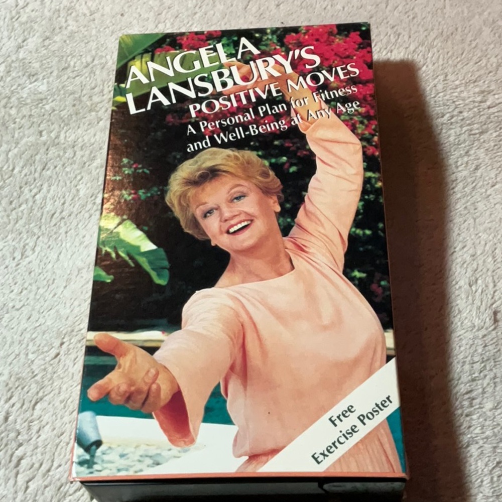 Angela Landsbury’s Positive Moves vhs tape, with personal plan/poster
